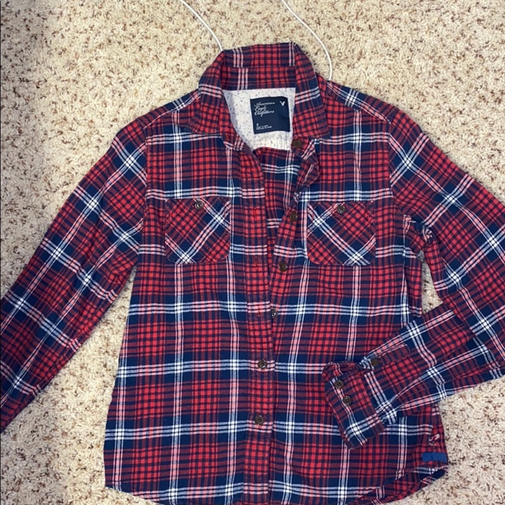 American eagle red and navy blue flannel
